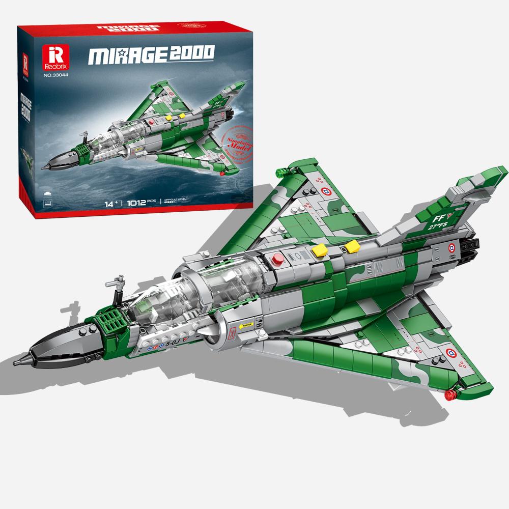 1012PCS Mirage 2000 Fighter Jet Building Blocks Model Military Plane Series Kids Educational DIY Toys Gifts Desktop Ornaments