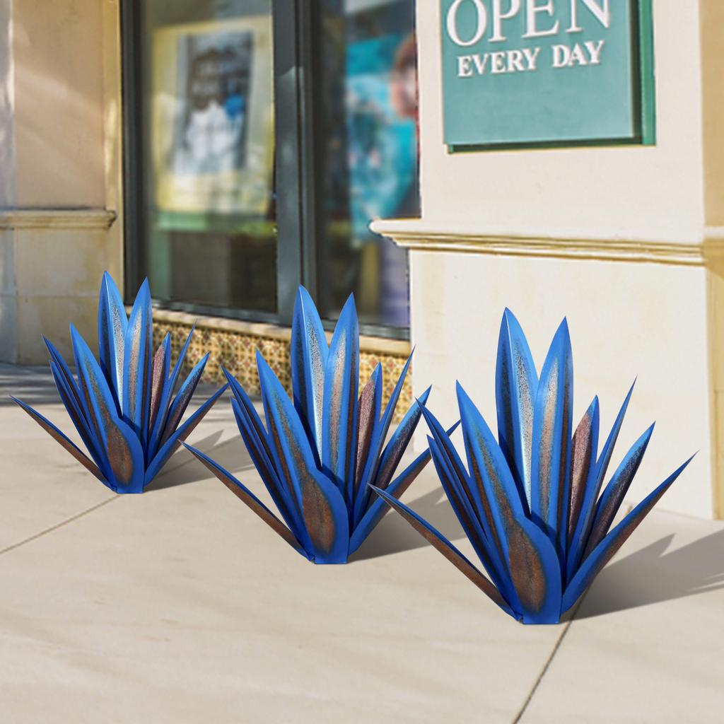 Arte Metallica Fai da Te Tequila Scultura Rustica Giardino Cortile Scultura Decorazione Casa 9 Foglie