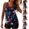 Women’s Tankini Swimsuit Two Piece Set with Printed Star Pattern Loose Fit Top and Solid Shorts Swimwear