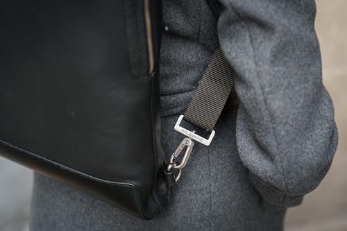 Moleskine Classic Leather Business Backpack with 15-inch Laptop Storage, Vertical Design, Men's, Black, One Size