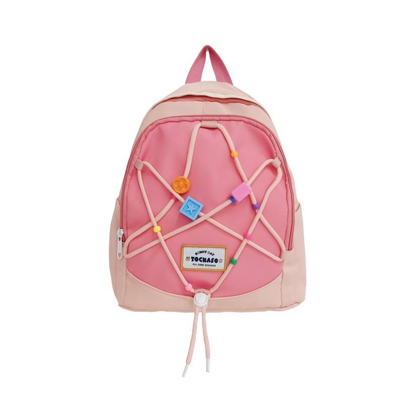 Charming Retro Girl Casual Mini Backpack Lightweight Commuter Bag For Students In Pink Blue Purple White Colors