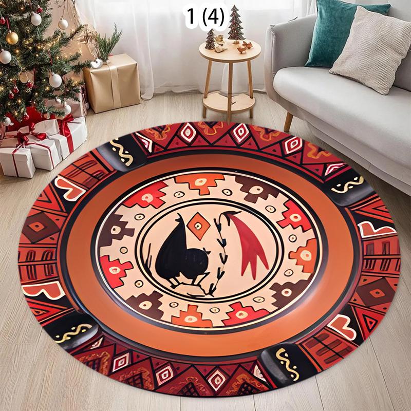 2D Chinese Tai Chi Naturalize Yin and Yang Round Carpet Rug for Living Room Bedroom Child Decor,Pet Area Rug Non-slip Floor Mat
