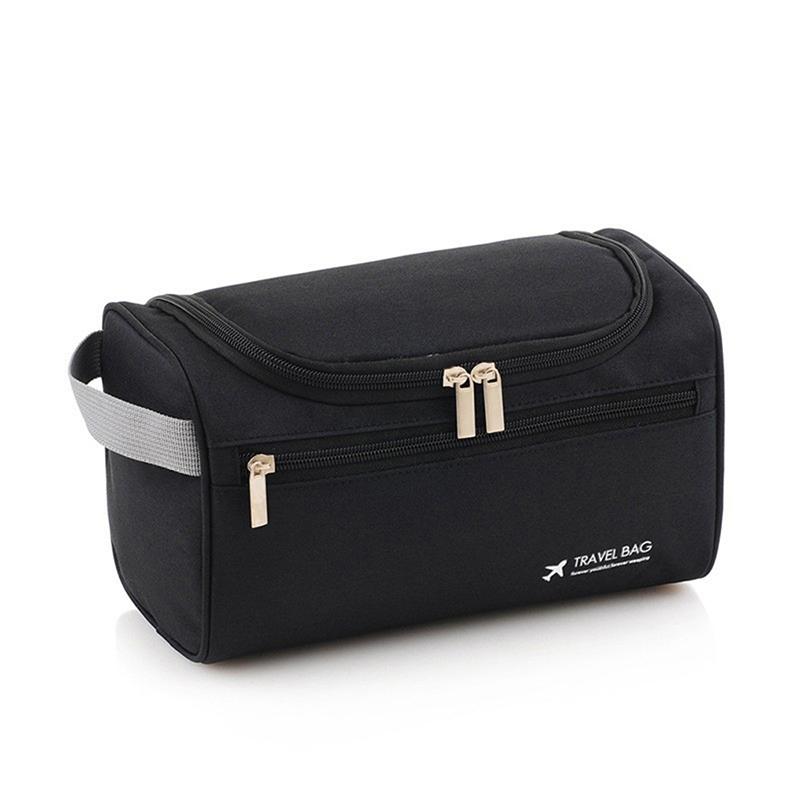 

Waterproof Travel Toiletry Bag – Durable Cosmetic Pouch with Hanging Hook for Bathroom & Trip one size чёрный
