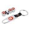 Car Tire Rim Valve Caps with Keychain Wheel Accessories for Subaru Forester XV Tribeca Outback Impreza Legacy STI WRX BRZ