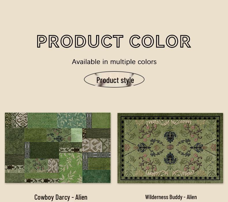 Vysoce kvalitní retro zelená rohožka: Přeshraniční vstupní koberec