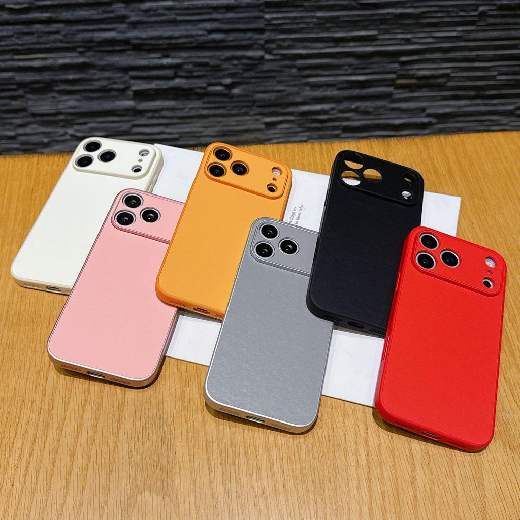 Versatile 17-Element Leather Case: Compatible with iPhone 17 Pro Max and 16 Pro Max - Solid Color Protective Cover