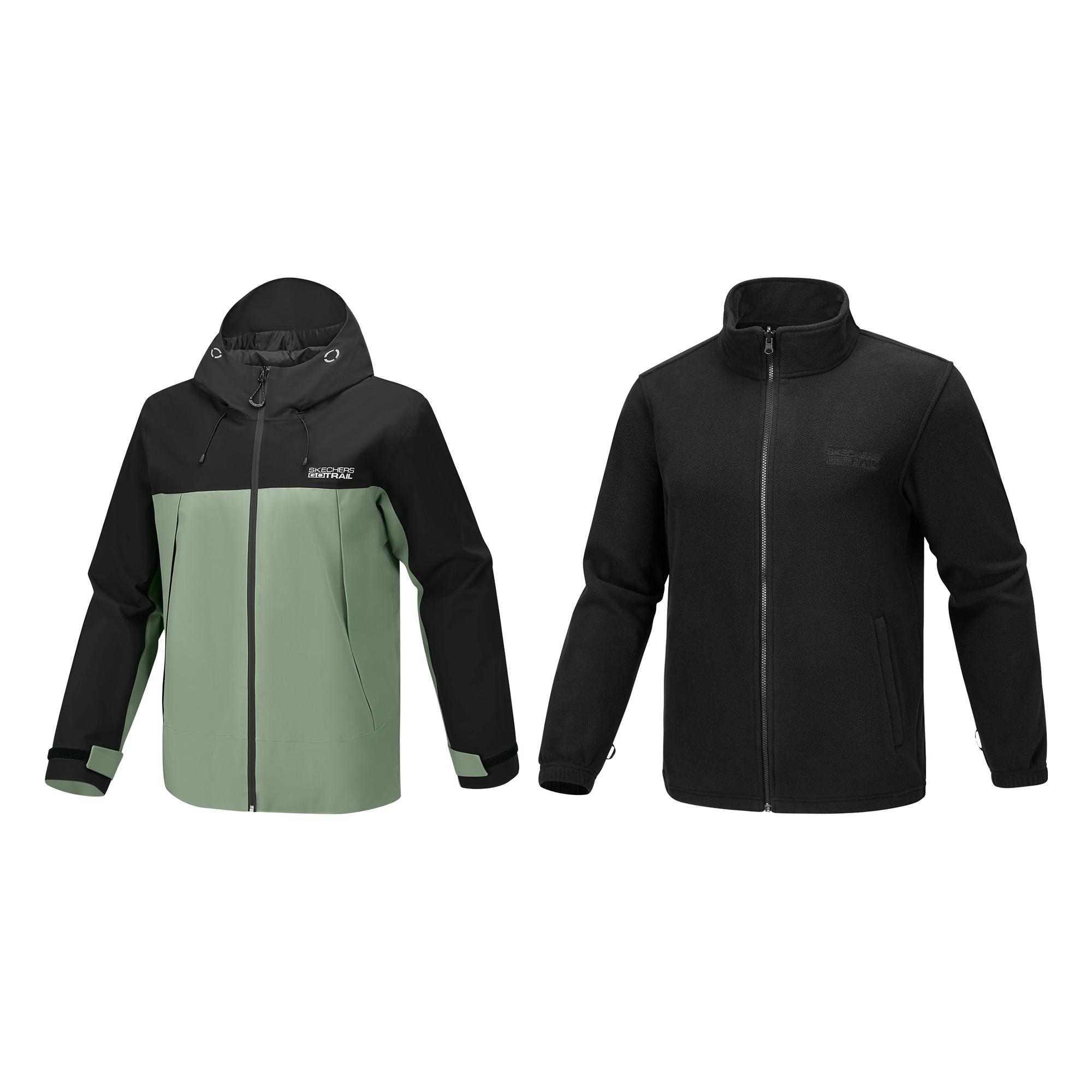 Skechers Outdoor Hooded Three-In-One Zipper Waterproof Jacket Men Jackets P425M136-035Z S