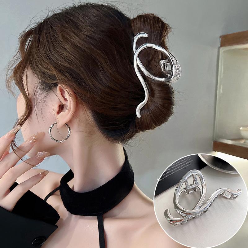 Pinces à cheveux à longues pampilles en cristal coréen pour femmes Luxe Or Argent Métal Grandes Pinces Crabe Accessoires de Mariage Femme Nouveau