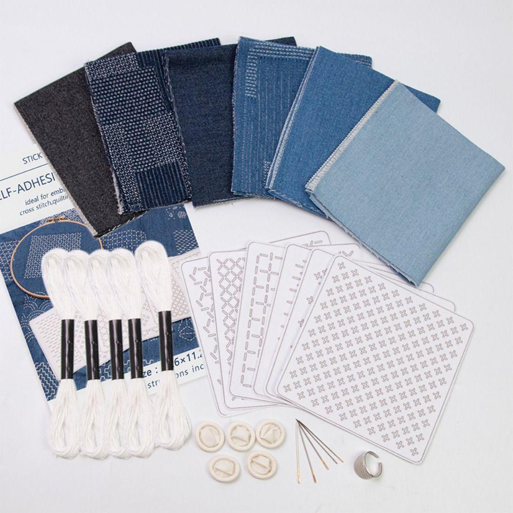 With Thread And Needles Hand Embroidery Sashiko Kit  for Clothing Making
