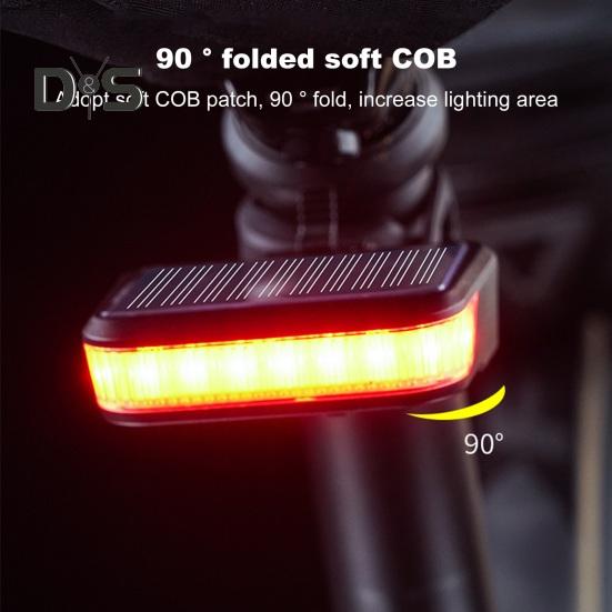 Solar Bicycle Tail Light Adjustable Rechargeable MTB Road Mountain Bike Lamp Waterproof 30LM Night Riding Bike Warning Rear Lamp