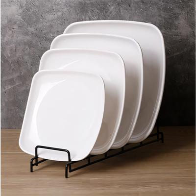 Melaminový bílý jídelní talíř Rychlé občerstvení Čtvercové nádobí Školní podnosy na servírování rýže Levná el Stolní dekorace a doplňky