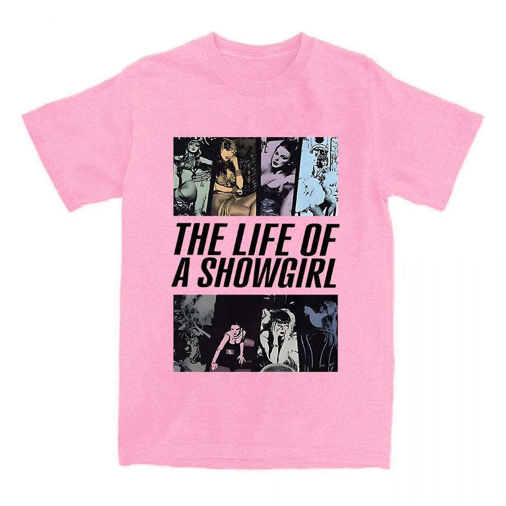 Album The Life of A Showgirl Printing T-shirt Short Sleeve Cotton O-neck Tshirts Casual Unisex Streetwear Women Men Clothing Tee