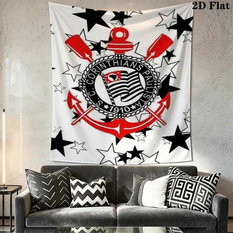 Corinthians Paulistinha Wall Tapestry Aesthetic Wall Hanging Printed Fabric Blanket Decorative Tapestries for Bedroom Living Room Home Decor