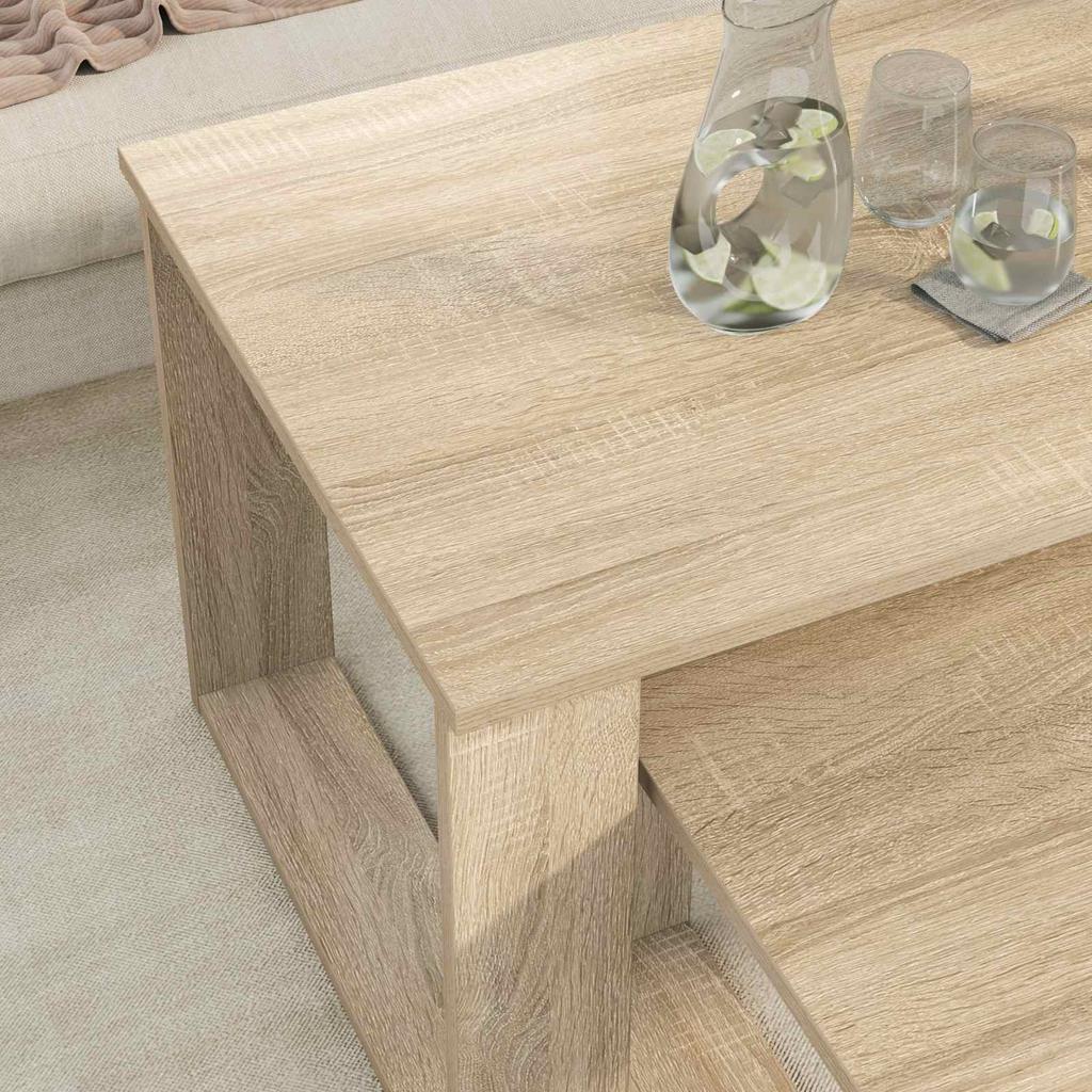 Coffee Table Set 2 Pcs Sonoma Oak Wood Based Material