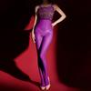 Sexy Women 8D 912Pin Thin Lace Maid Bodysuit Elastic Tights Oil Glossy Shiny Kiss Lip Jumpsuit Shaping Leotard Crotchless