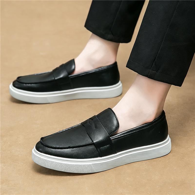 Luxury New Fashion Men's Platform Penny Loafter Leather Shoes Designer Male Comfortable Sneakers Tenis Masculino Zapatos Hombre