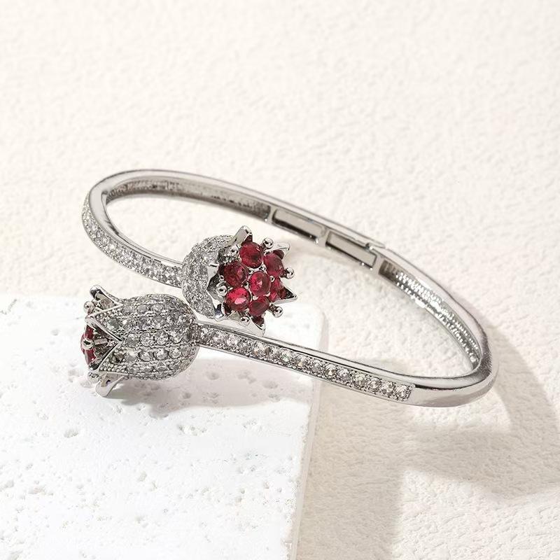 

Креативный дизайн браслет-манжета с розовыми стразами, браслет ювелирное изделие высокого класса