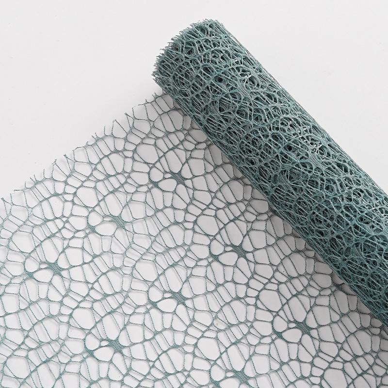 

50 см/ Один рулон Жаккардовая сетка Круглая сетка Цветы Упаковка для подарочного букета Материал для DIY Цветочная сетка Многоцветный на выбор синий