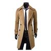 Men's Slim Jacket Double-breasted Extra Long Slit Windbreaker Men's Woolen Coat
