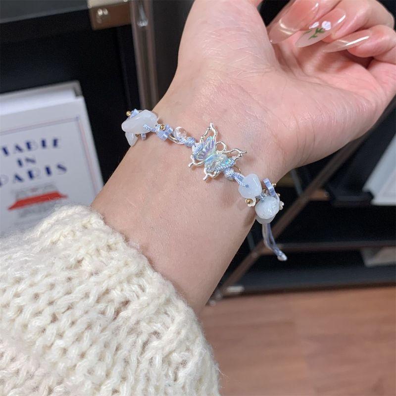 

Плетеный ремешок для руки Мультяшный браслет с бабочкой Красивый Женский Сладкий Подарок для Подруги Подруг Весна и Лето 2025 Новое поступление Инстаграм Sweet butterfly: blue [1] gift box