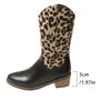 Mode High Heels Chelsea Boots Damen Winter Knöchel Plateau Leopard Schuhe 2024 Neu Gladiator Pumps Mid-Calf Stiefel Botas Mujer
