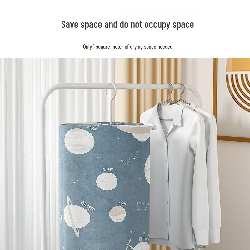 Rotatable Spiral Sun Bed Sheet and Quilt Drying Rack: Foldable and Cool Hanging Solution