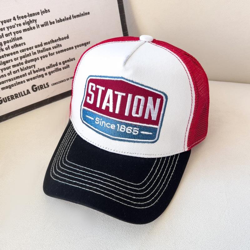 American Retro Baseball Cap Mesh Breathable UPF50+ Unisex Hip Hop Streetwear Adjustable Vintage Sun Hat