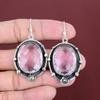 Fasetterat Rosa Kunzit Örhänge Naturlig Ädelsten Handgjorda Smycken 925 Sterlingsilver Örhänge Hängande Örhängen Fina Smycken Gåvor Till Vän
