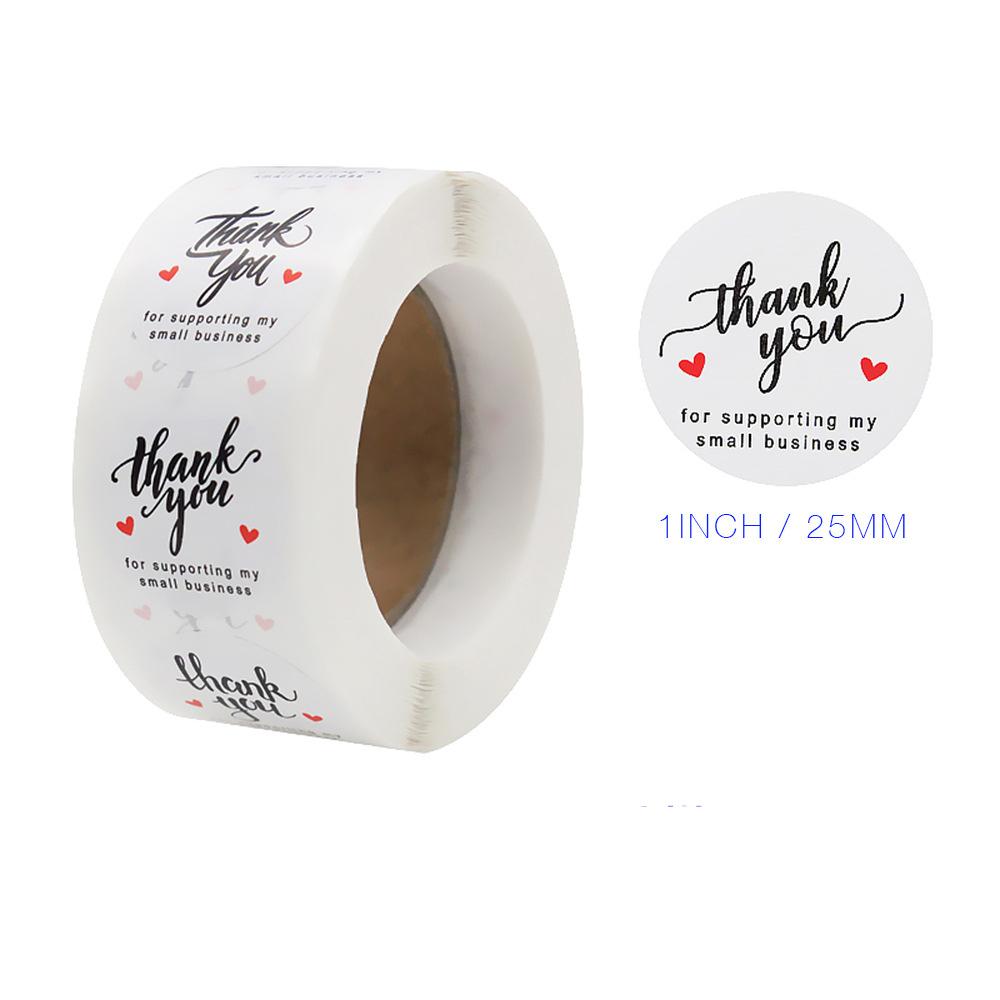 500PCS Round Labels Kraft Paper Thank You Sticker Dragees Candy Bag Flower Gift Box Cake Boxes and Packaging Wedding Stickers