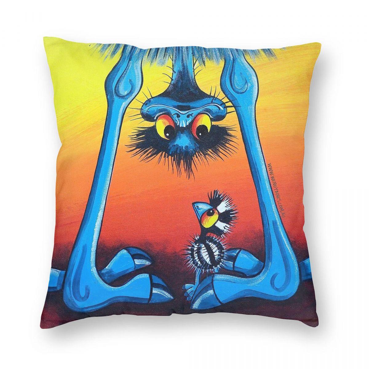 

Emu Chick Looking Up At His Father Square Pillowcase Polyester Linen Velvet Pattern Zip Decor Pillow Case Bed Cushion Cover 30x30cm