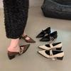 Dámské Sandály Baleríny Žena Špičaté Nýt Jednoduché Boty Nízké Sandály Ženské Silná Podrážka Mary Janes Zapatos De Mujer