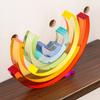 Patchwork Rainbow Acrylic Sculpture Transparent Colored Statue DIY Blocks Decorative Figurines Home Decoration Accessories