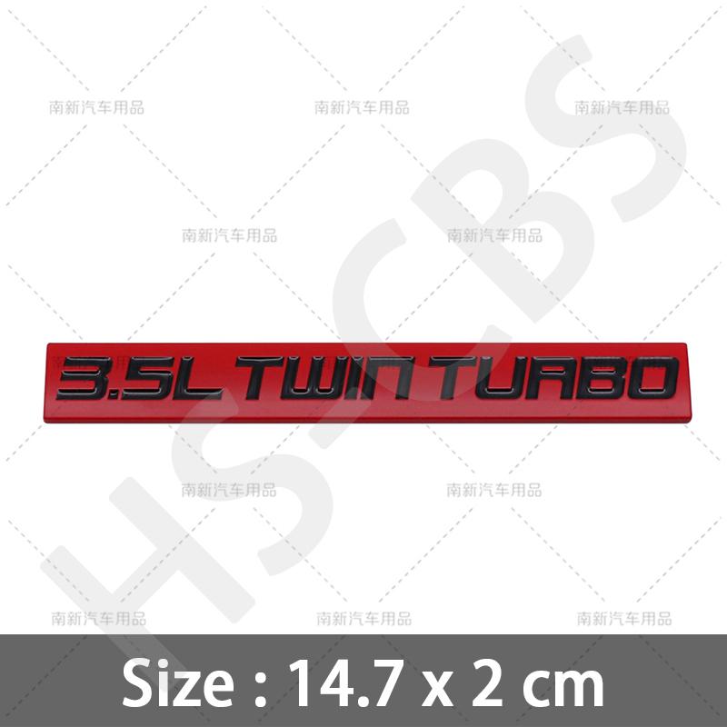 1Pc 3D Metal Twin Turbocharged  Engine Badge 3.5L Twin Turbo Emblem Logo Auto Rear Trunk Decal Stickers Car Styling Accessories