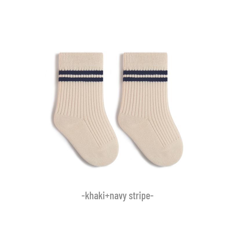 Preppy Style Mid-Calf Baby Socks – Kids' Spring, Summer, and Autumn Boneless Socks for Boys and Girls