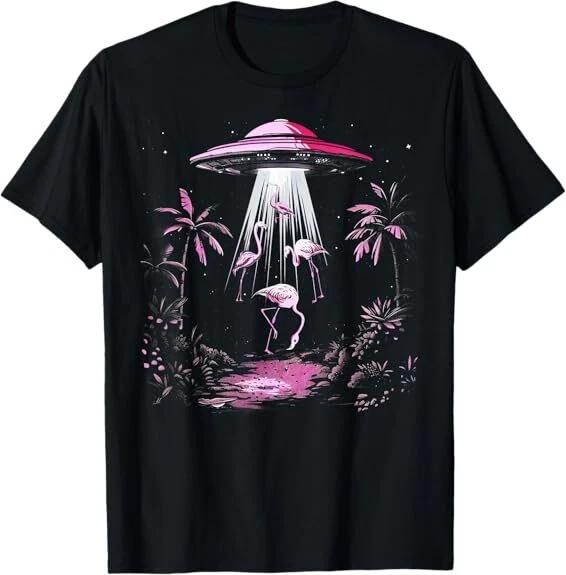 Men s and Women s T-shirts NEW LIMITED Funny Al!en Flamingo UFO Design Best Gift Idea Tee T-Shirt S-3XL XXXXL