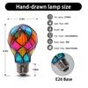 Vitray LED Ampul E26 Duy 4W 120V LED Renkli Ampul Cadılar Bayramı Noel Partisi Dekorasyonu için Romantik Aydınlatma Yatak Başucu Lambası