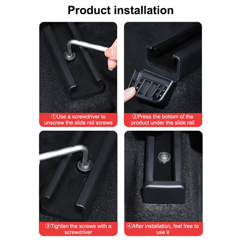 For Model 3 Y Juniper Highland 2025 4/8Pcs Seat Rail Cover Protector Rear End Pieces Backseat Slide Protection Anti-Kick