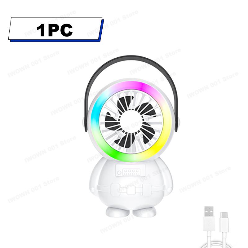 

Космонавт Маленький настольный вентилятор USB 3 скорости Портативный ручной вентилятор с подсветкой Охлаждающий персональный вентилятор для дома, офиса, путешествий, общежития