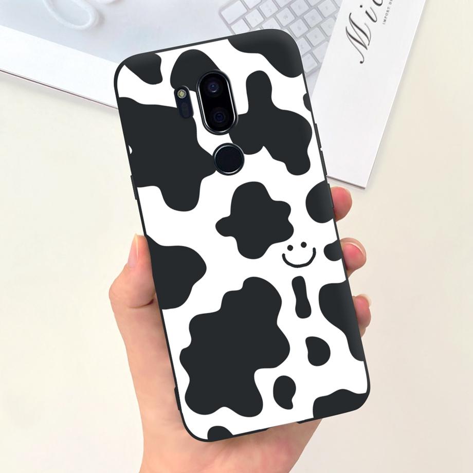 Für LG G7 ThinQ Hülle Silikon Weiche Handyhülle Girly Mode Blume Schwarz TPU Stoßfänger Für LGG7 G 7 ThinQ G710 Hülle Niedliches Muster