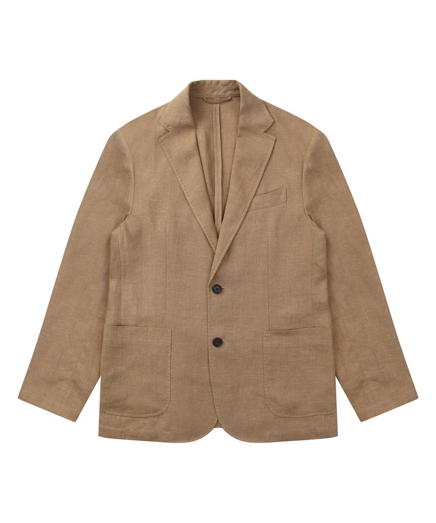Solew Linen Out Pocket Jacket_Light Brown