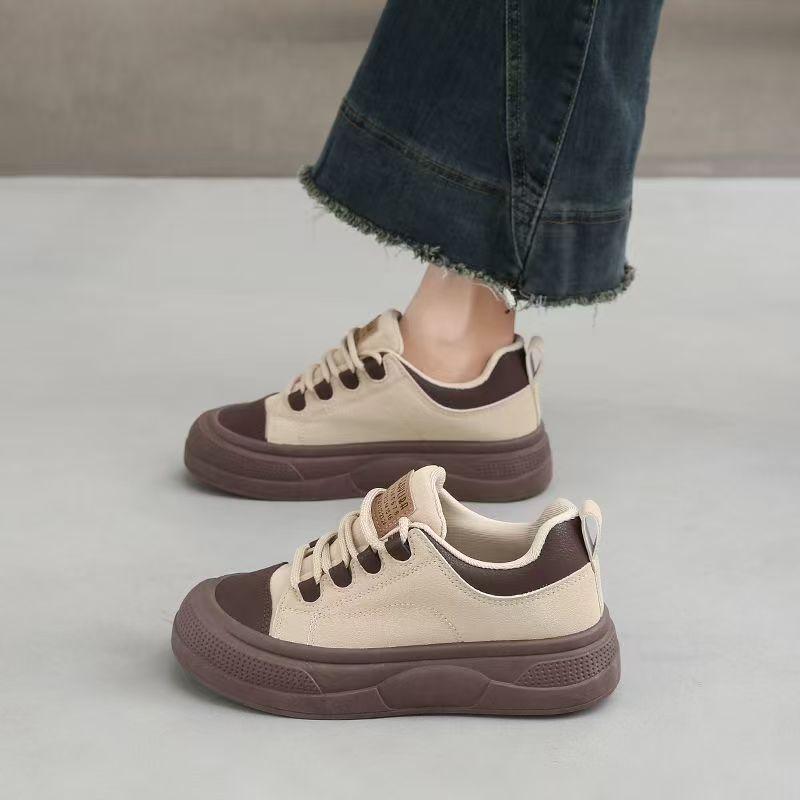Neue Stil Weichsohlige Damenschuhe - Vielseitige Dicksohlige Nischen-Sneaker für Freizeit 40 kaffeebraun
