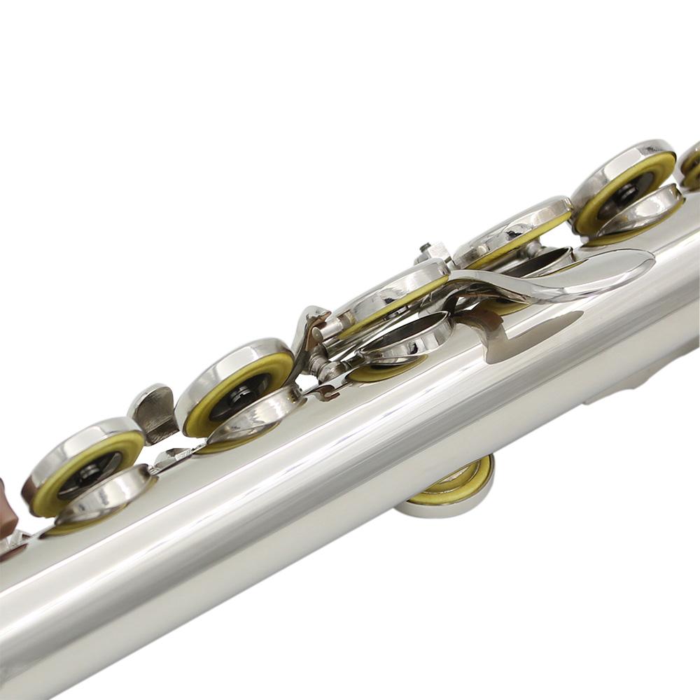 SLADE 16-Hole Closed Flute Nickel-Plated Transverse Flute | Dual Head Joints Set for Children's Concert & Practice Pro Flute