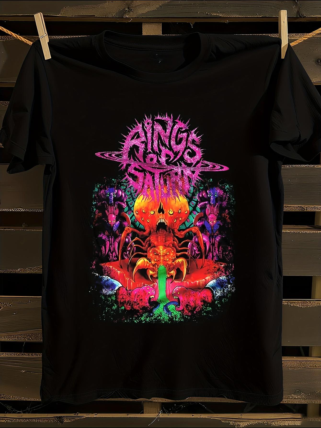 Rings of for SATURN Band Alien Graphic T-shirt XXL