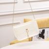 Fresh and Simple Candy Color Transparent Small Square Bag Fashionable Personality Pearl Pendant Chain Messenger Bag Mobile Phone Small Bag Women