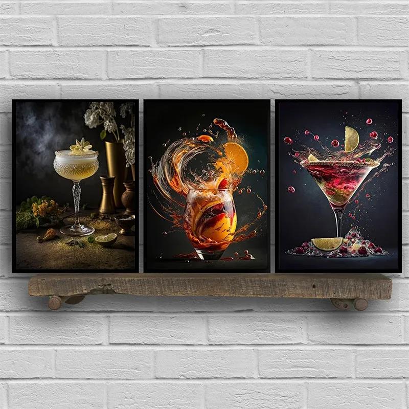 Cocktail Explosion poster Fruit Cocktail Don't Trust Bar Minimalist Print Canvas Painting for Living Room Modern Home Decor