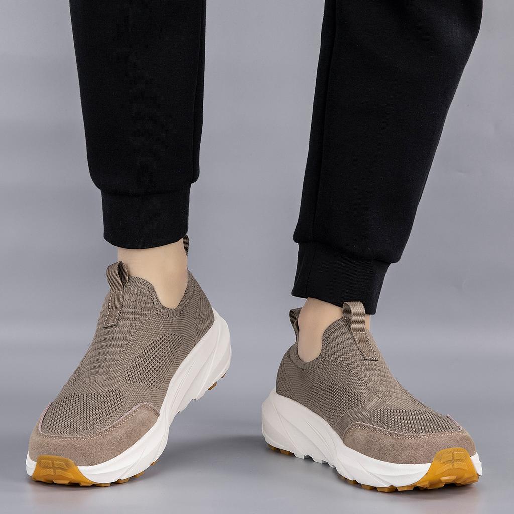 Men Outdoor Slip On Mesh Walking Shoes Breathable Senior Comfort Casual Fitness Shoes 40 To 45