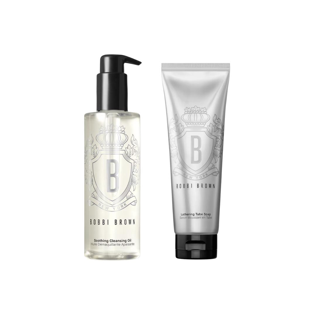 Bobbi Brown Lathering Tube Soap And Soothing Cleansing Oil Facial Cleanser Set Oil 200ml+Cleanser 125ml