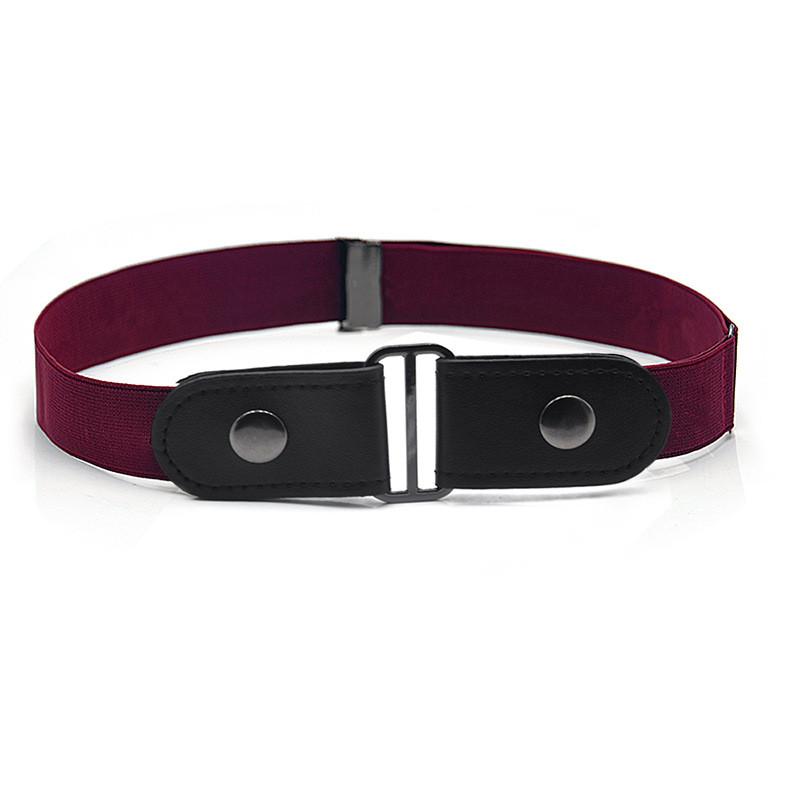 Leather Elastic Belt For Men And Women With Metal Buckle And Adjustable Fit