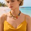 Imitation Pearl Scarf Necklace for Women Stainless Steel Shell Starfish Necklaces Luxury Choker Jewelry Gift