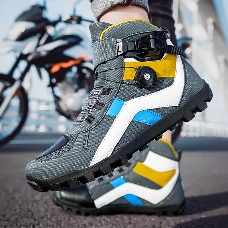 Motorcycle protective riding boots men anti slip breathable four season new off-road short boots travel equipment cycling boots